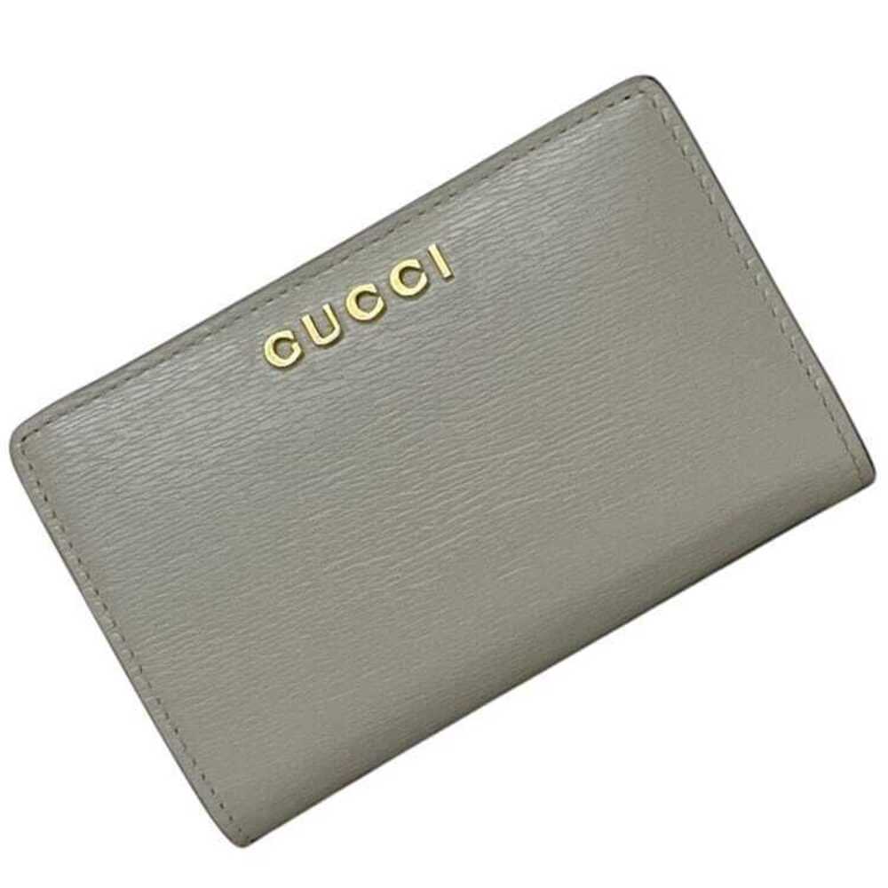Gucci Bifold Wallet Zipper Leather Single Gray